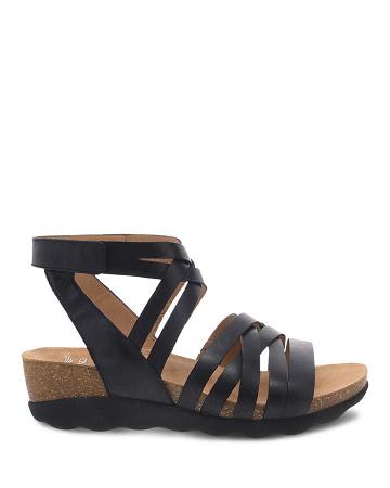 Compensées Dansko Mirabella Waxy Burnished Femme Noir | FR 922ILH